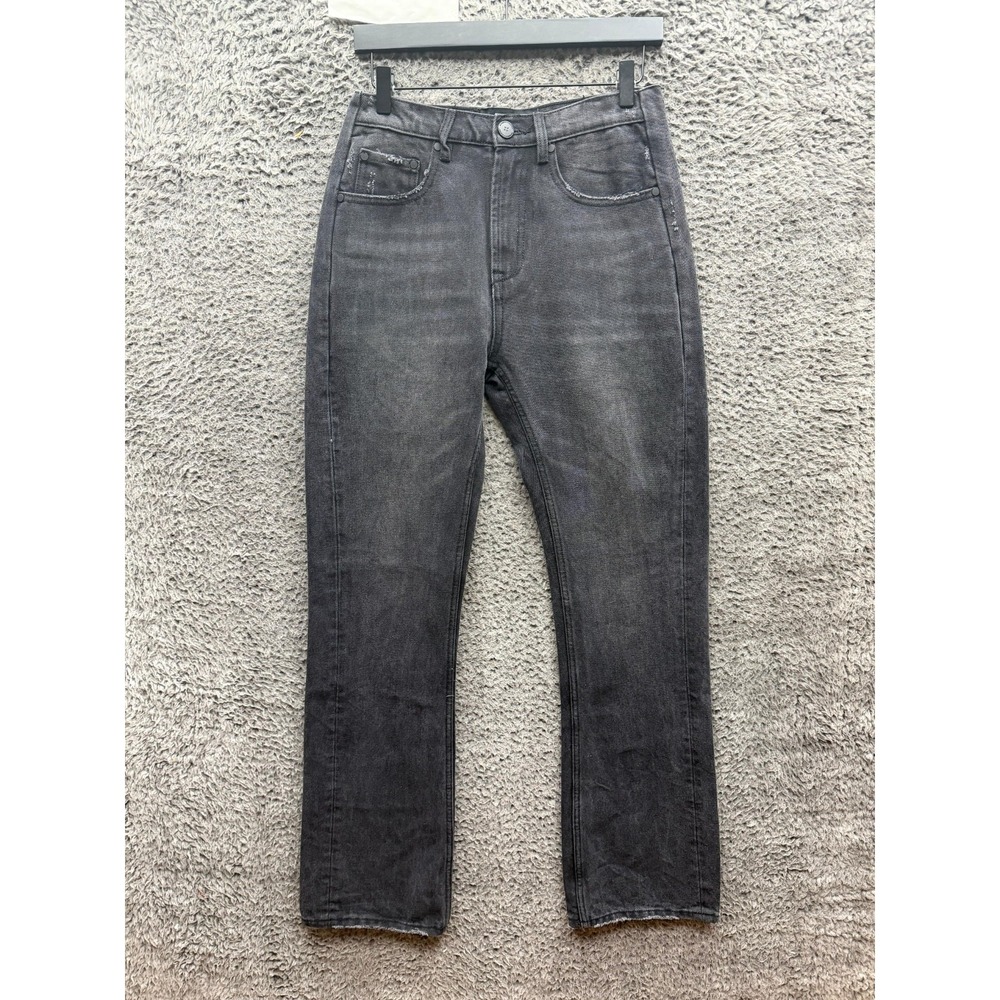 NWT Homme + Femme Straight Leg Distressed Denim Jeans Washed Black Mens Size 30